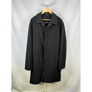 Calvin Klein 3/4 Length Black Rain Trench Coat Topcoat Men's Size 46XL